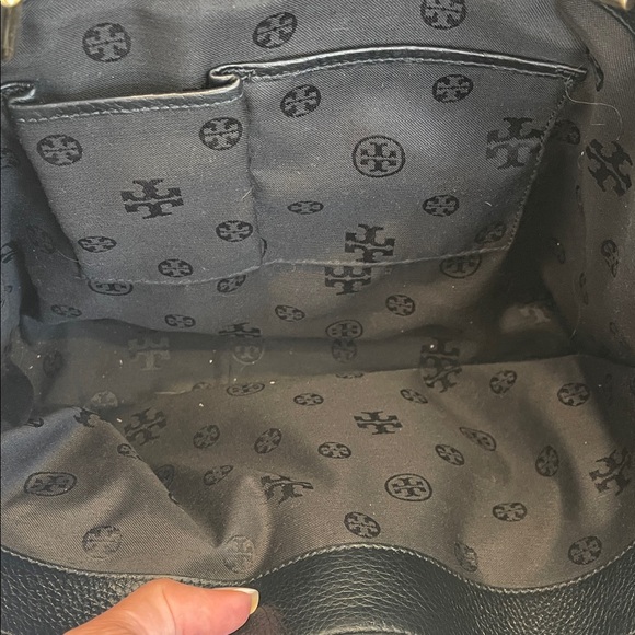 Tory Burch Black, Cream and Navy Woven Tote - Picture 8 of 8